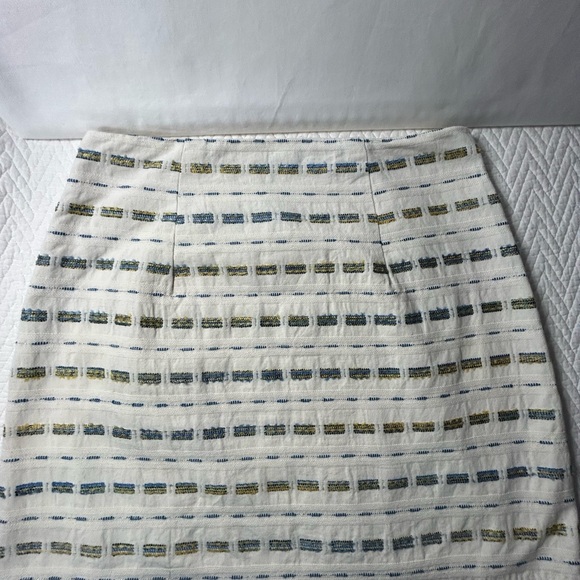 Loft women’s size 4 cream multicolor skirt  dash woven a Line Street - Picture 5 of 7